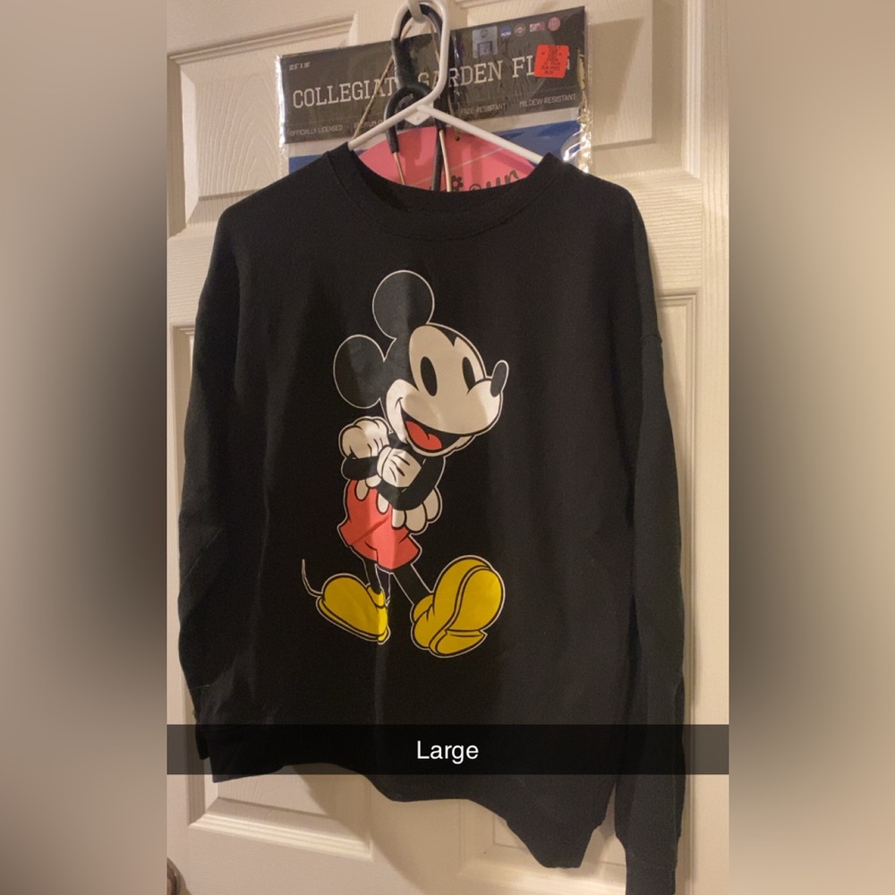 Disney Black Crewneck Sweater with Mickey Mouse